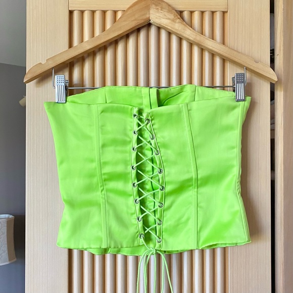 Danielle Guizio satin corset bustier top green - Picture 6 of 11